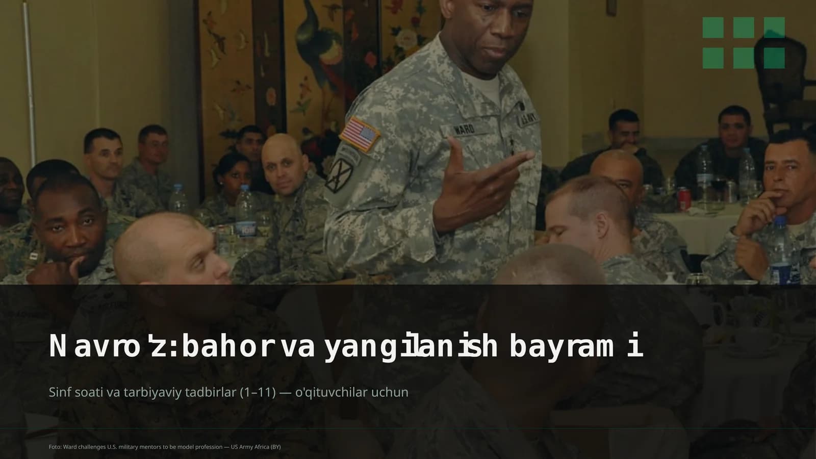 Sinf soati va tarbiyaviy tadbirlar (1–11) — o'qituvchilar uchun