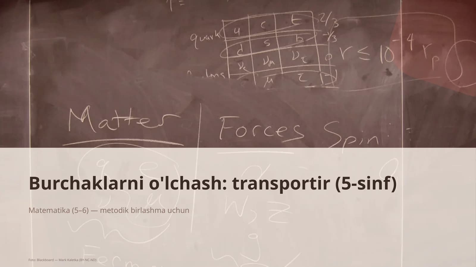 Burchaklarni o'lchash: transportir (5-sinf)