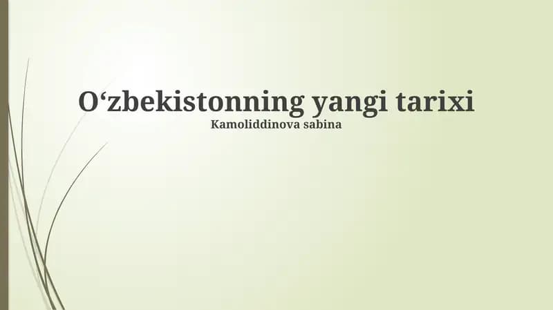 Oʻzbekistonning yangi tarixi
