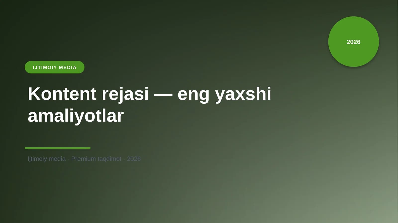 Kontent rejasi — eng yaxshi amaliyotlar