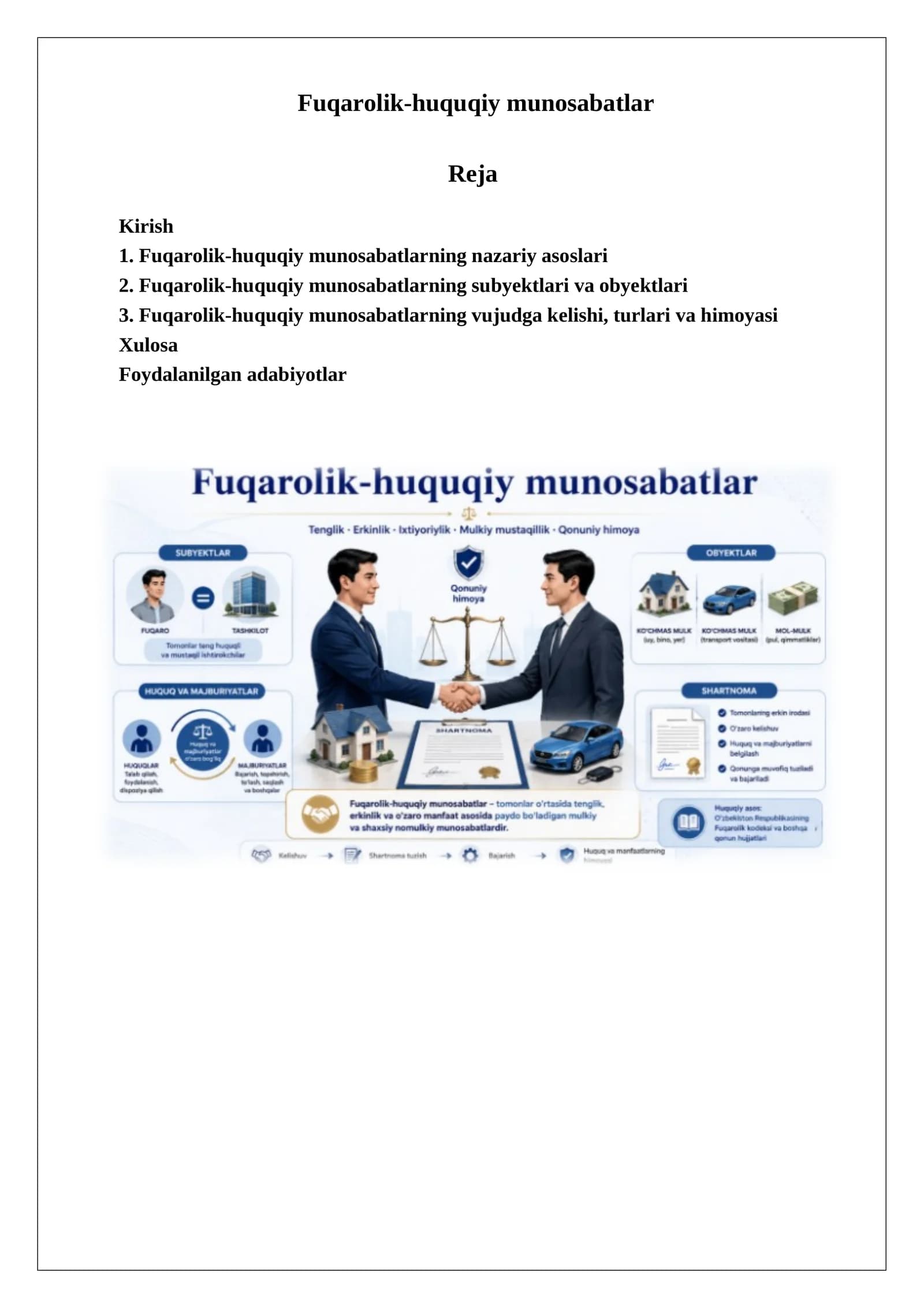 Fuqarolik-huquqiy munosabatlar