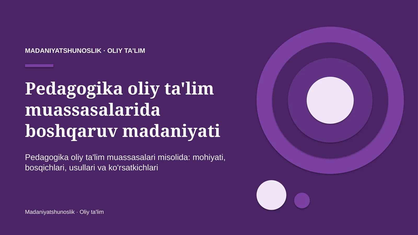 pedagogika oliy ta'lim muassasalarida boshqaruv madaniyati 3010