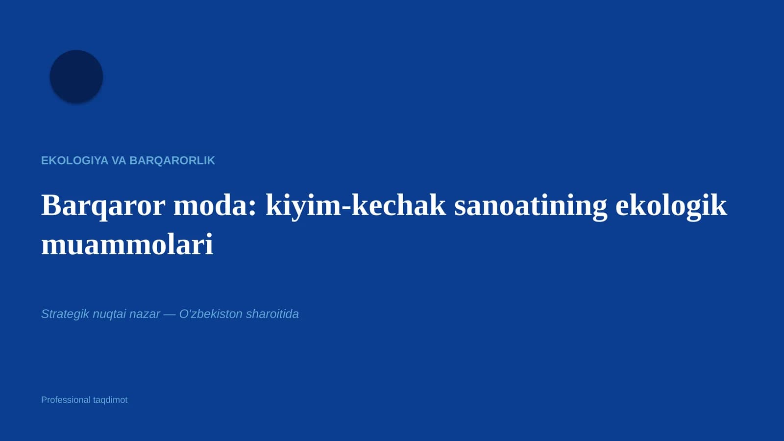Barqaror moda: kiyim-kechak sanoatining ekologik muammolari