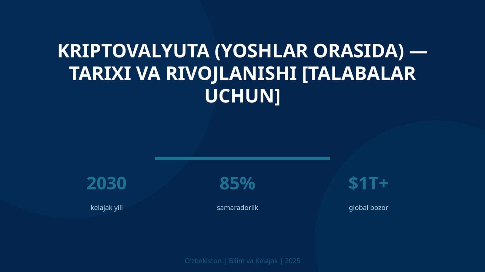 Kriptovalyuta (yoshlar orasida) — tarixi va rivojlanishi [talabalar uchun]