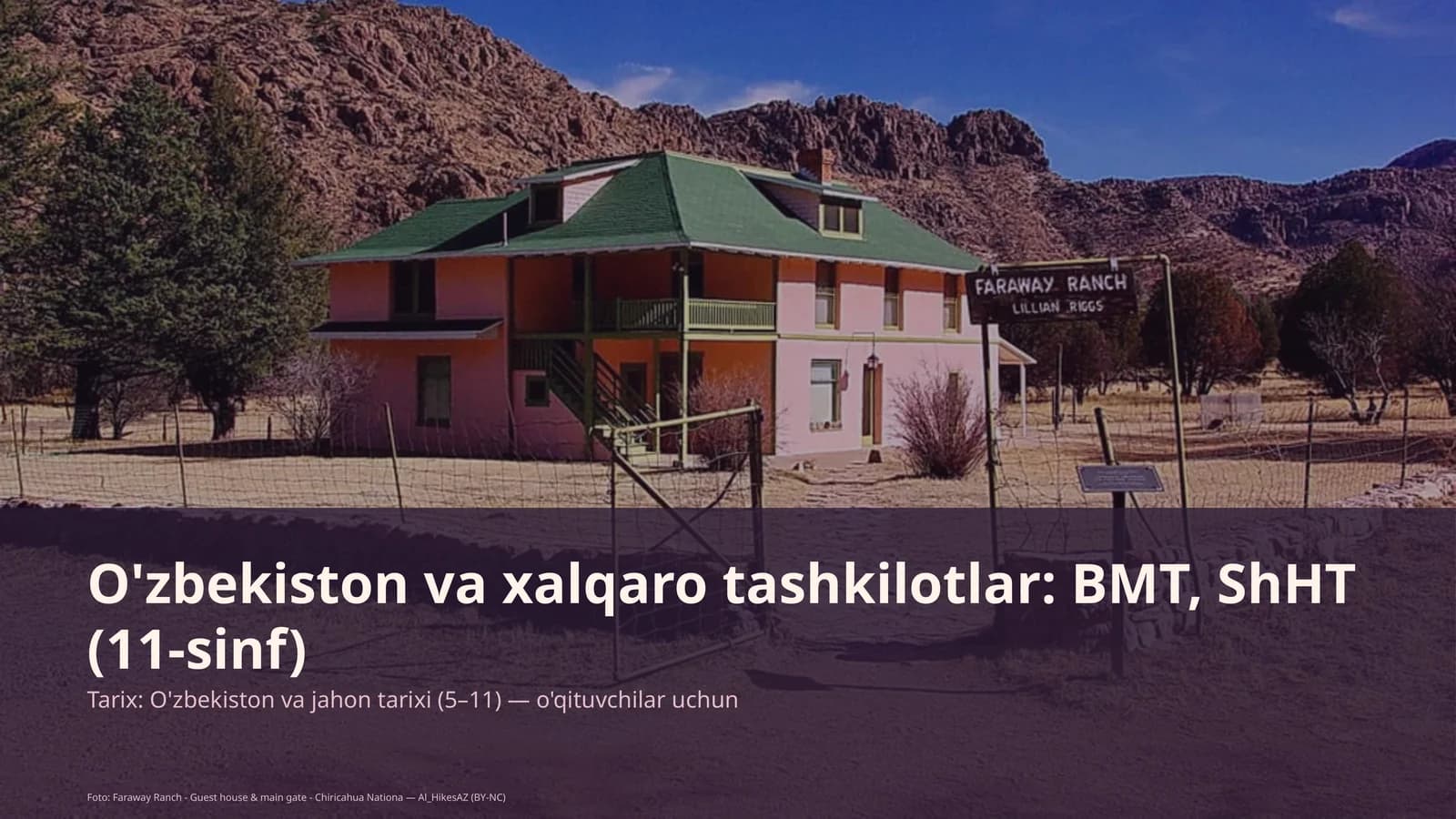 O'zbekiston va xalqaro tashkilotlar: BMT, ShHT (11-sinf)