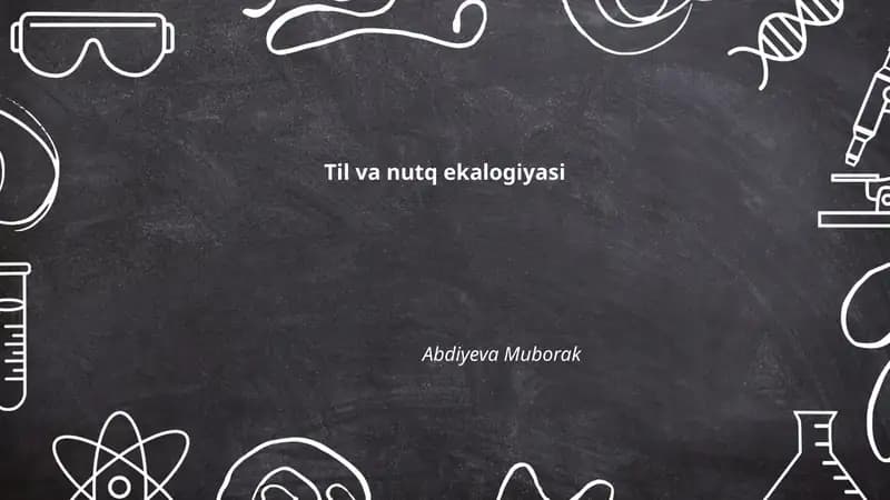 Til va nutq ekalogiyasi