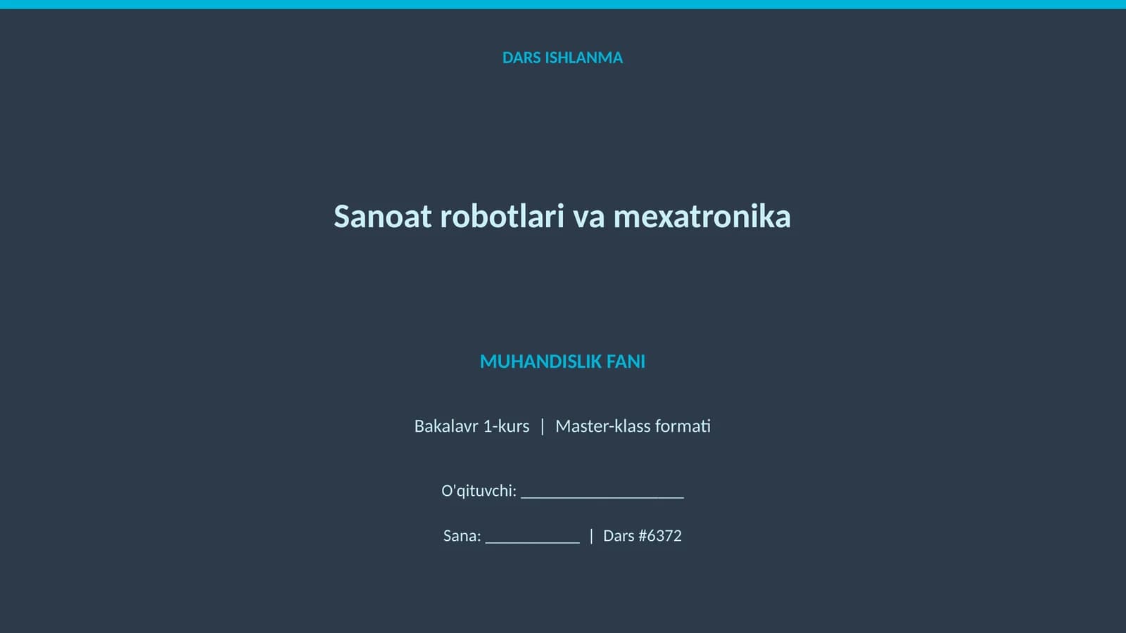 Sanoat robotlari va mexatronika