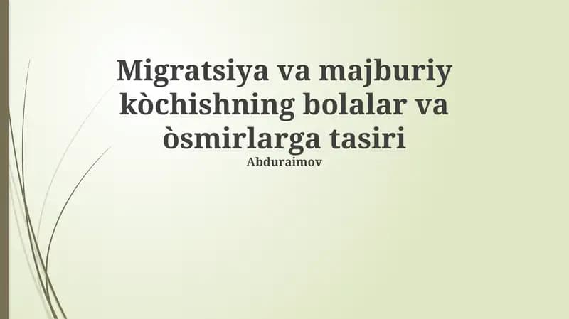 Ko'chishning bolalar va o'smirlarga ta'siri: asosiy muammolar