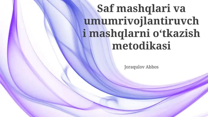 Umumiy Rivojlantiruvchi Mashqlar Metodologiyasi