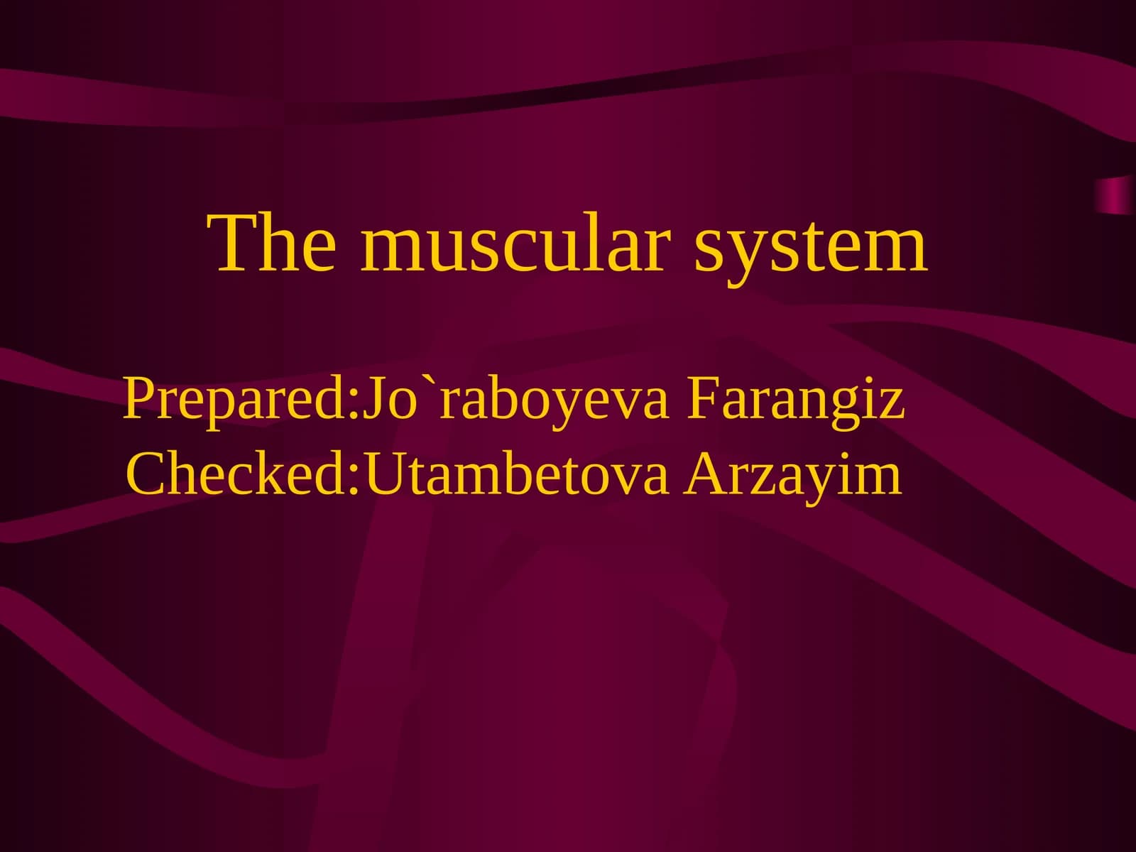 The muscular system
