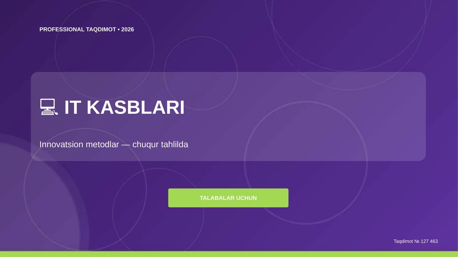 IT Kasblari: Innovatsion Metodlar