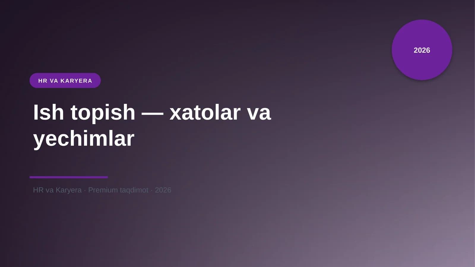 Ish topish — xatolar va yechimlar