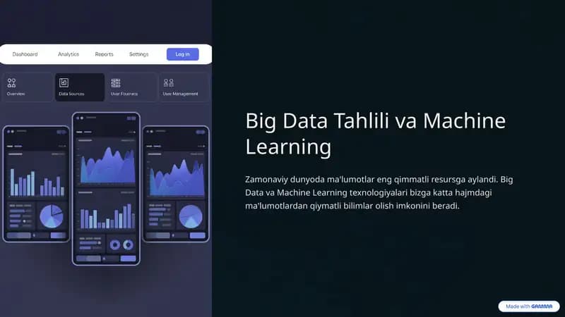 Big Data Tahlili va Machine Learning