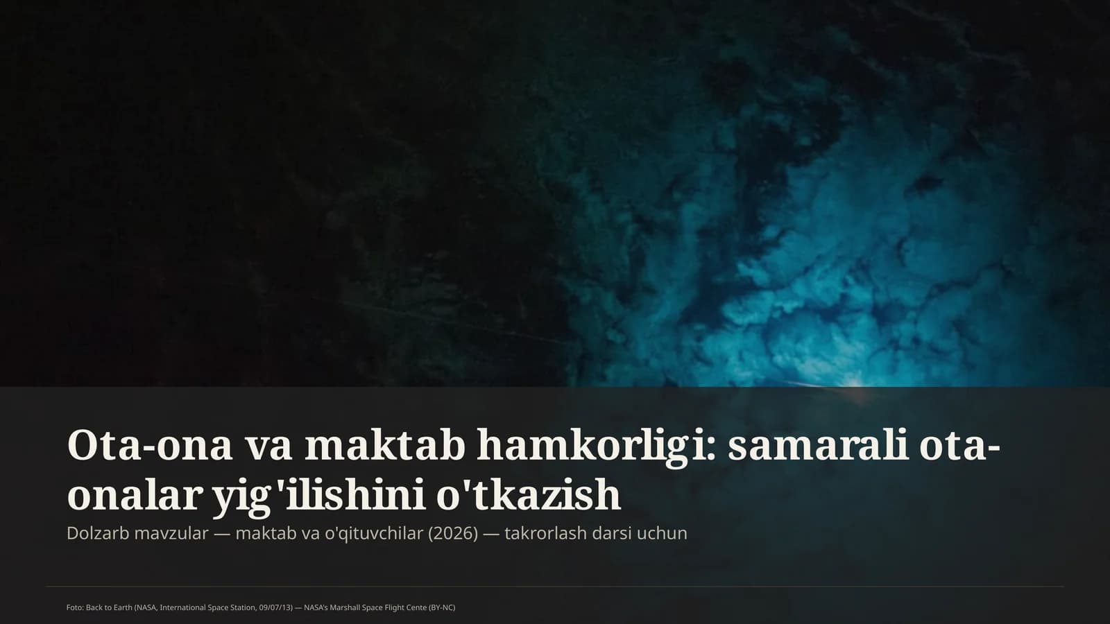 Dolzarb mavzular — maktab va o'qituvchilar (2026) — takrorlash darsi uchun