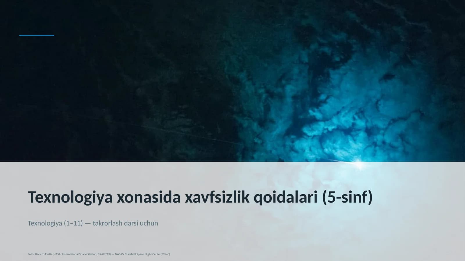 Texnologiya xonasida xavfsizlik qoidalari (5-sinf)