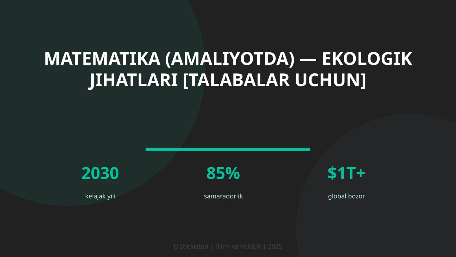 Matematika (amaliyotda) — Ekologik jihatlari [Talabalar uchun]