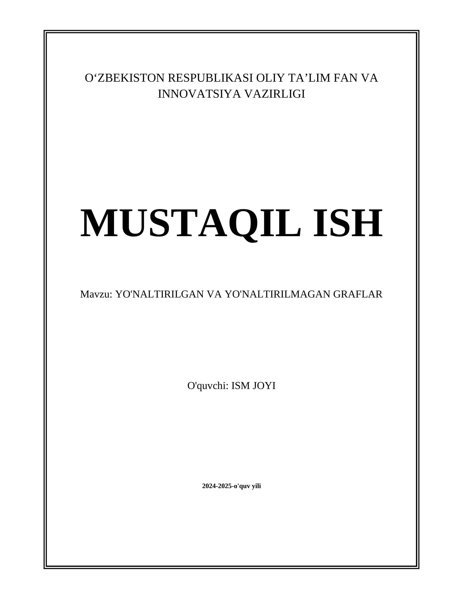 Yo'naltirilgan graflar asoslari