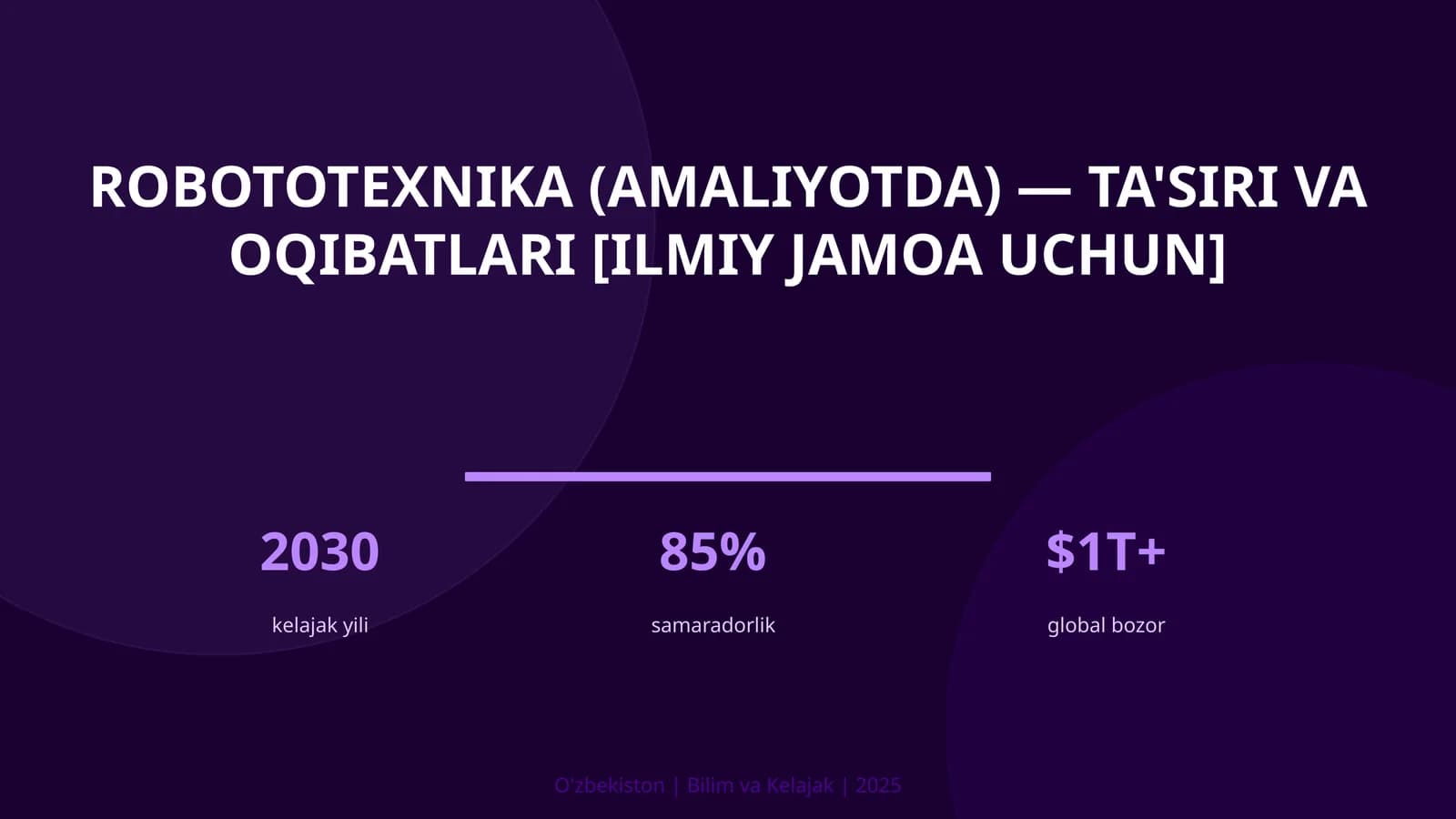 Robototexnika (amaliyotda) — ta'siri va oqibatlari [ilmiy jamoa uchun]