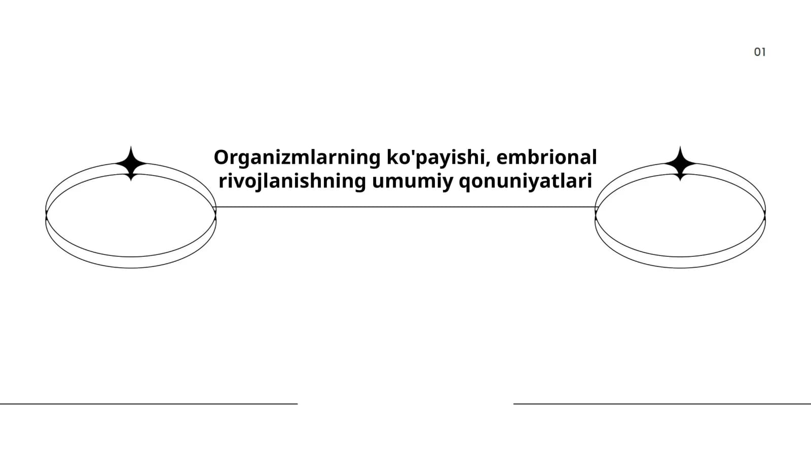 Organizmlarning ko'payishi, embrional rivojlanishning umumiy qonuniyatlari