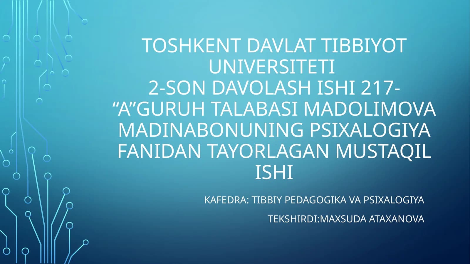 Nevrotik holatlar psixologik tahlili va korreksiya