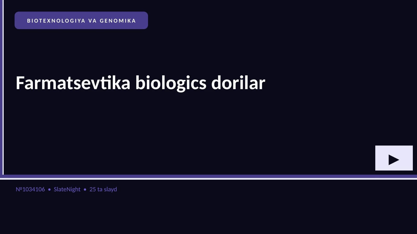 BIOTEXNOLOGIYA VA GENOMIKA