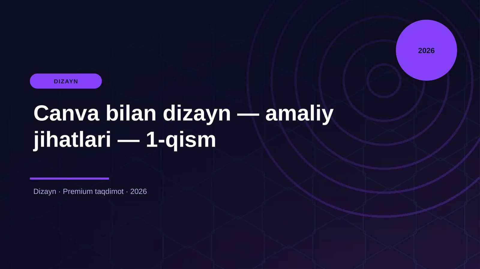 Canva bilan dizayn — amaliy jihatlari — 1-qism