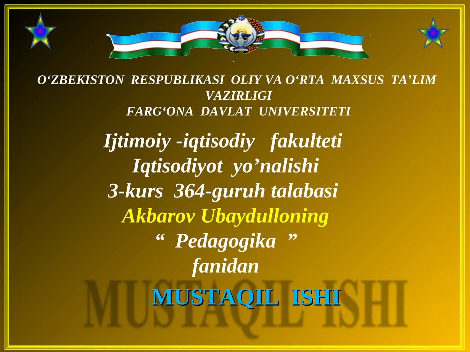 SHAXSNING MANAVIY AHLOQIY TARBIYASI. HADIS ILMINING PAYDO BO’LISHI