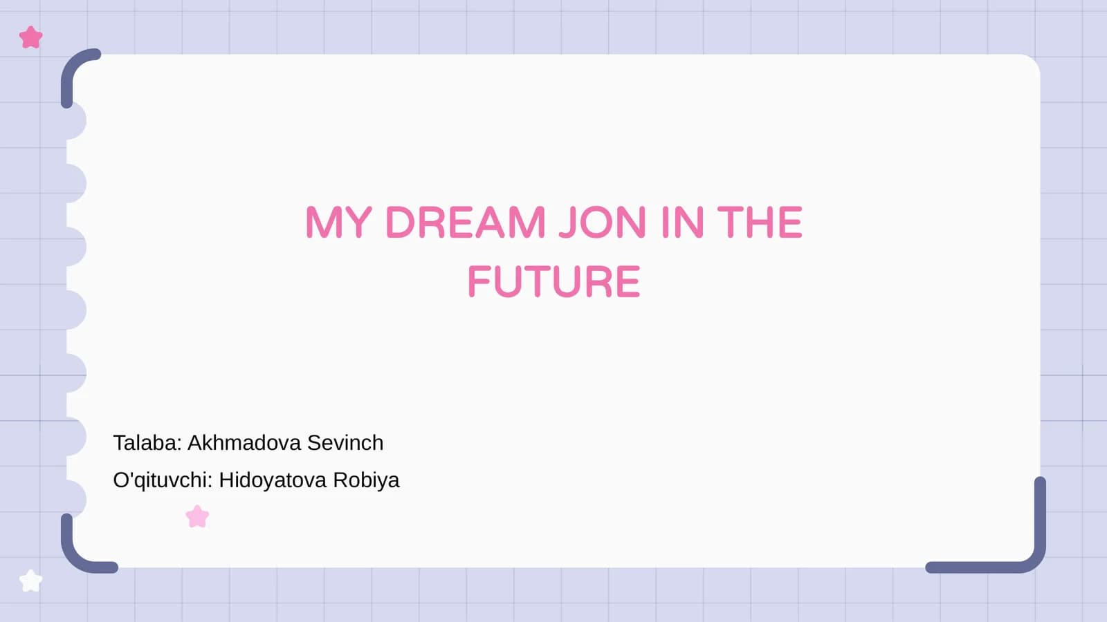 MY DREAM JON IN THE FUTURE