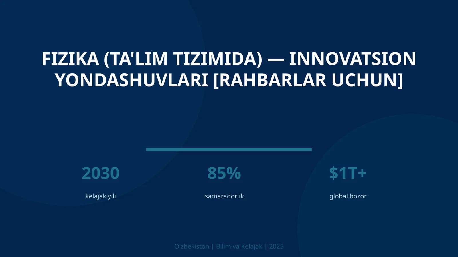 FIZIKA (TA'LIM TIZIMIDA) — INNOVATSION YONDASHUVLARI [RAHBARLAR UCHUN]