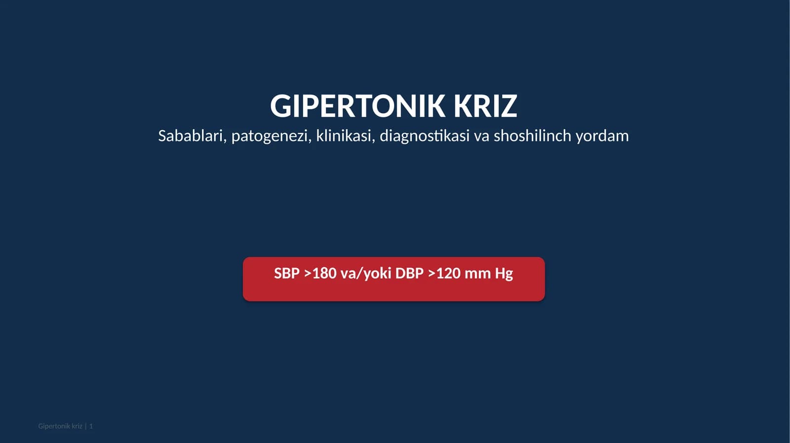 GIPERTONIK KRIZ