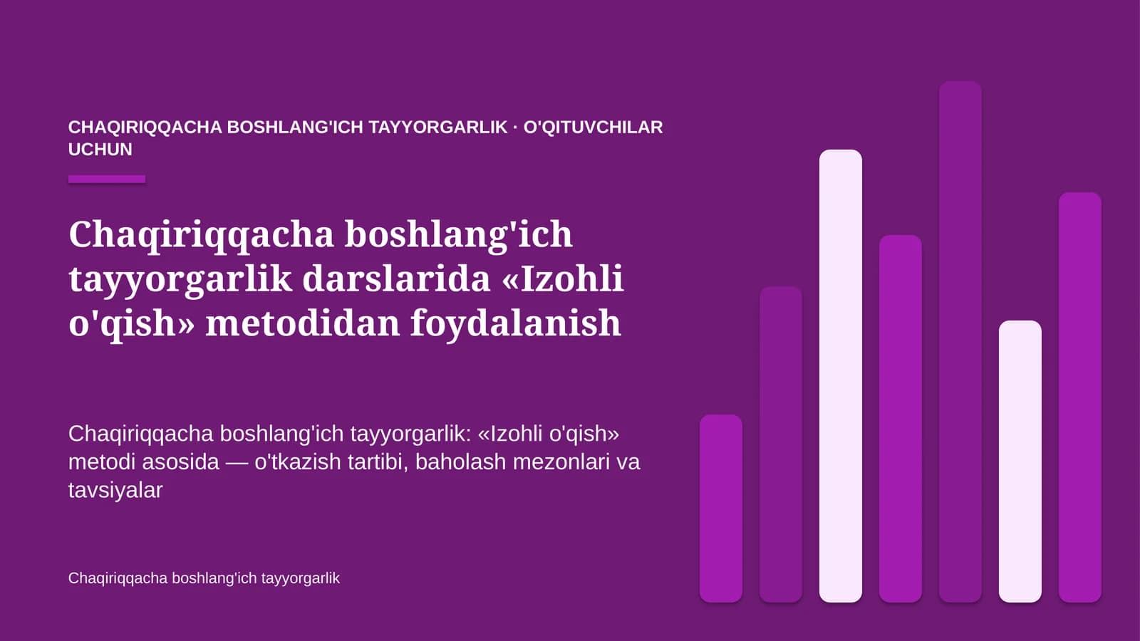 chaqiriqqacha boshlang'ich tayyorgarlik darslarida izohli o'qish metodidan foydalanish 1276