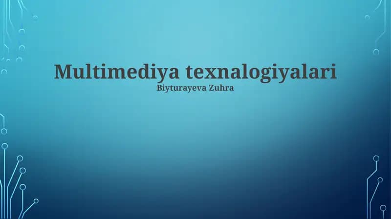 Multimediya texnalogiyalari