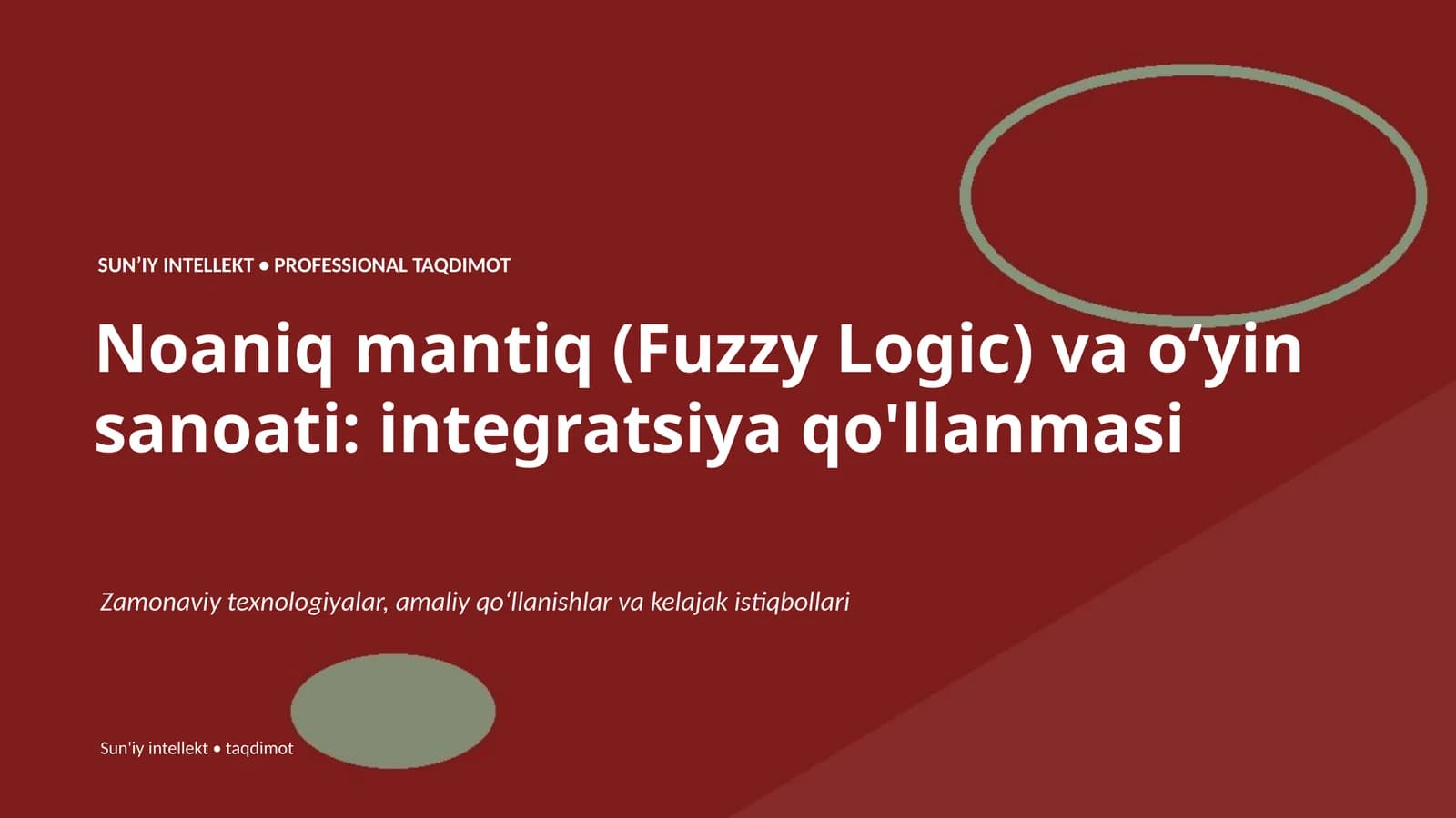 SUNʼIY INTELLEKT • PROFESSIONAL TAQDIMOT