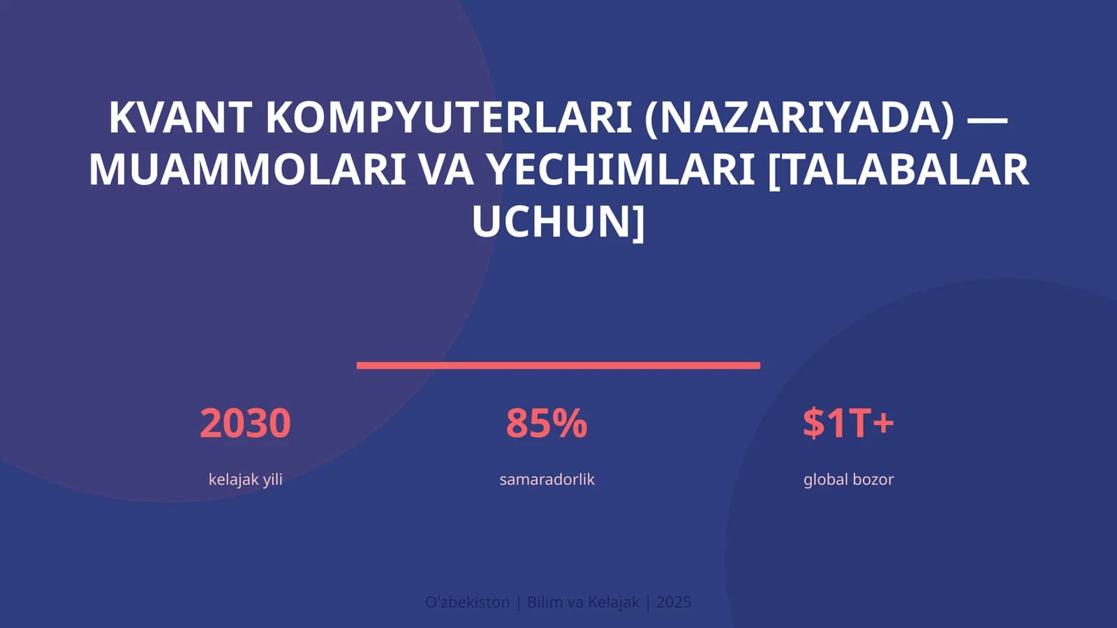 Kvant kompyuterlari (nazariyada) — muammolari va yechimlari [talabalar uchun]
