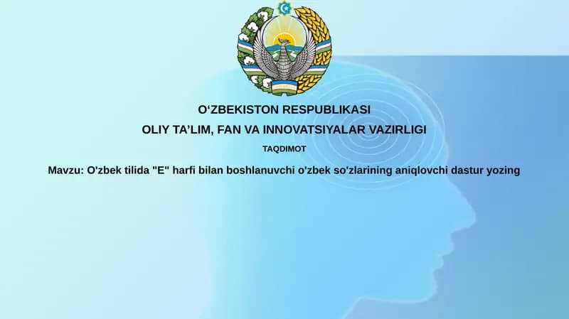 O'zbek tilida "E" harfi bilan boshlanuvchi o'zbek so'zlarning aniqlovchi dastur