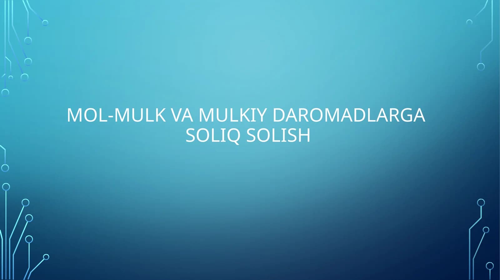 Mol-mulkvamulkiydaromadlargasoliqsolish