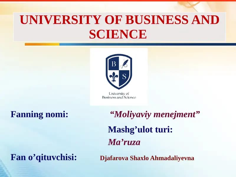 Moliyaviy menedjment