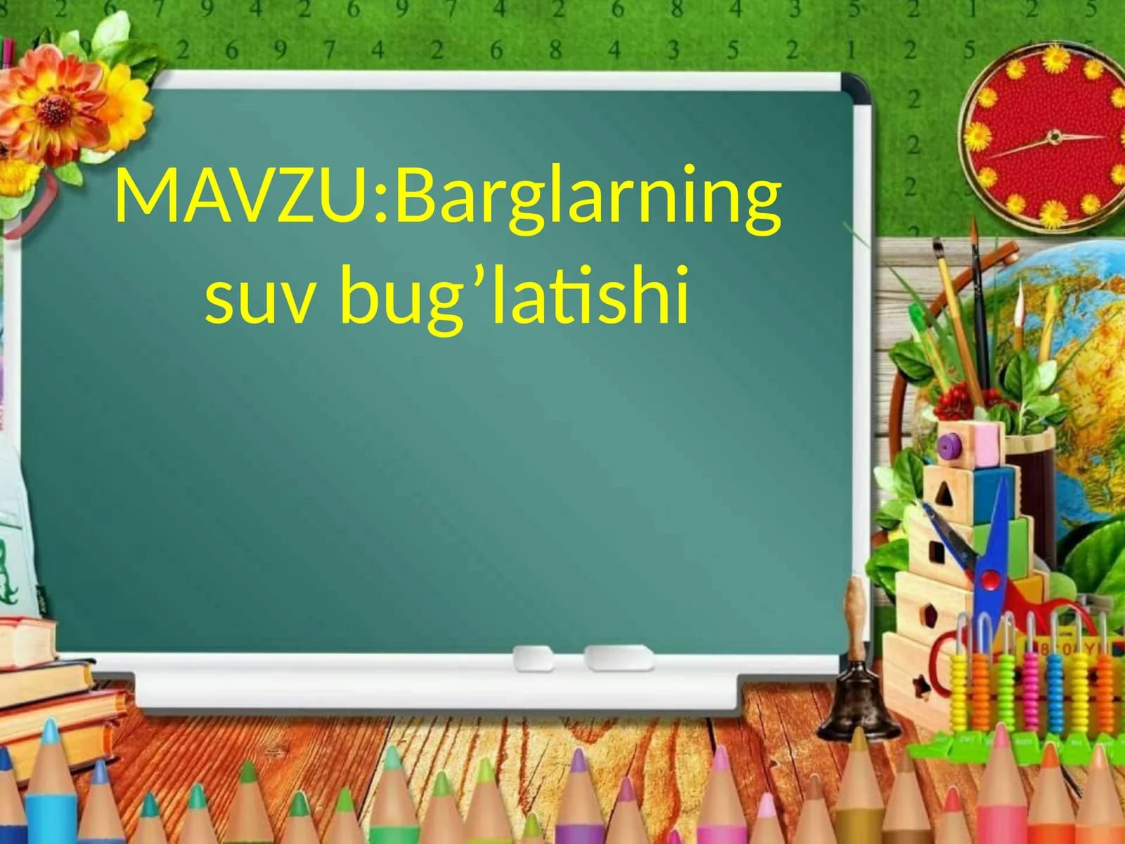 Barglarning suv bug‘latisi