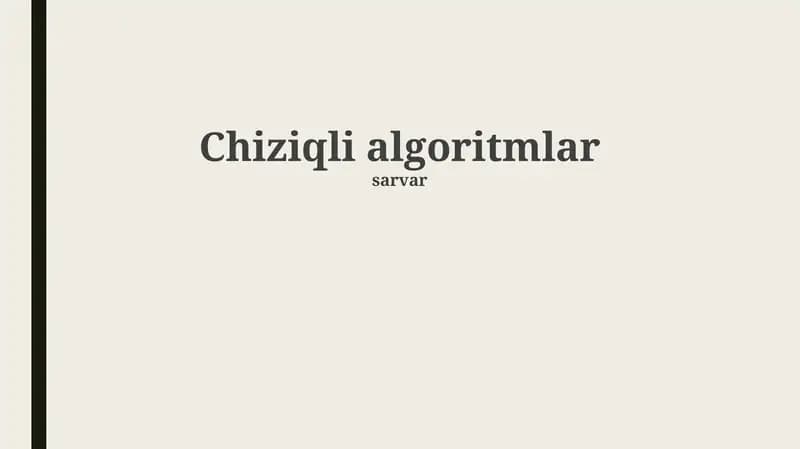Chiziqli algoritmlar