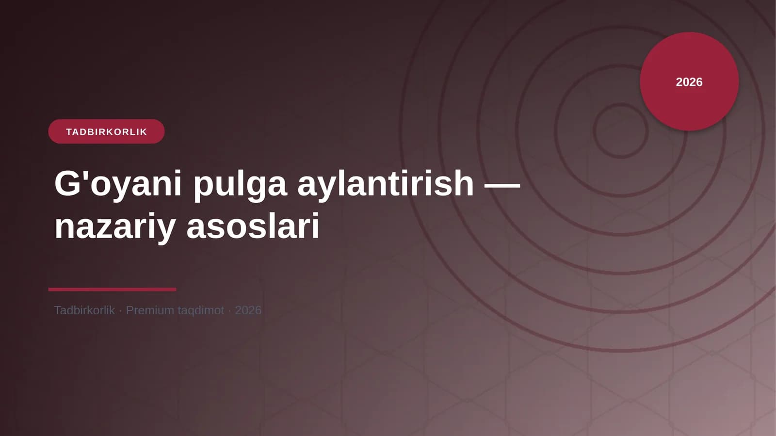 G'oyani pulga aylantirish — nazariy asoslari
