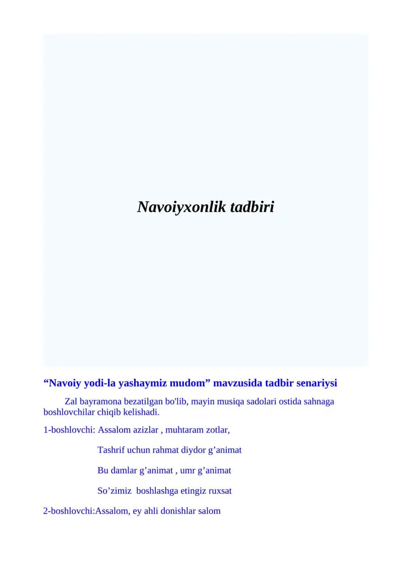 Navoiyxonlik tadbiri