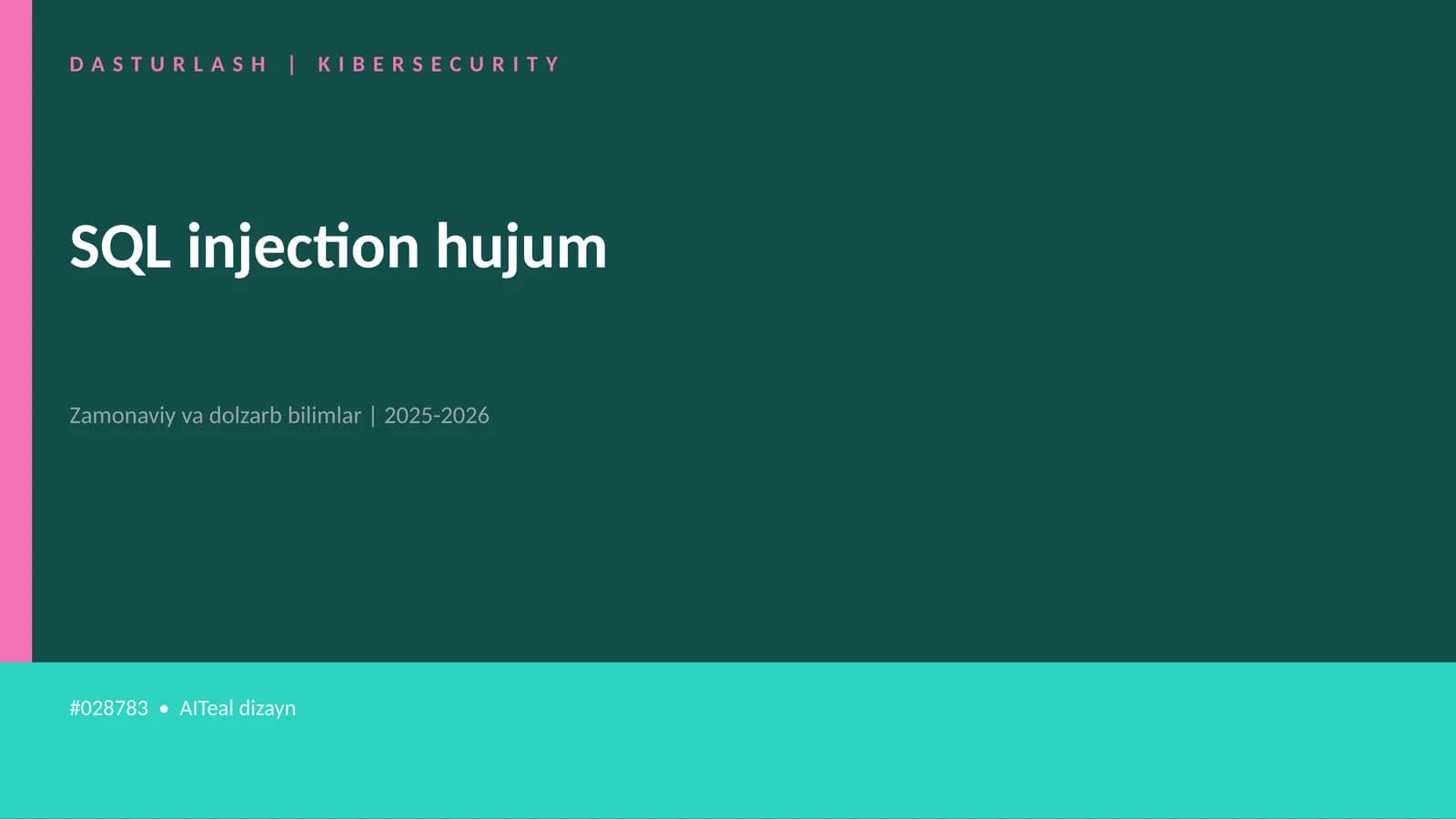 SQL injection hujum