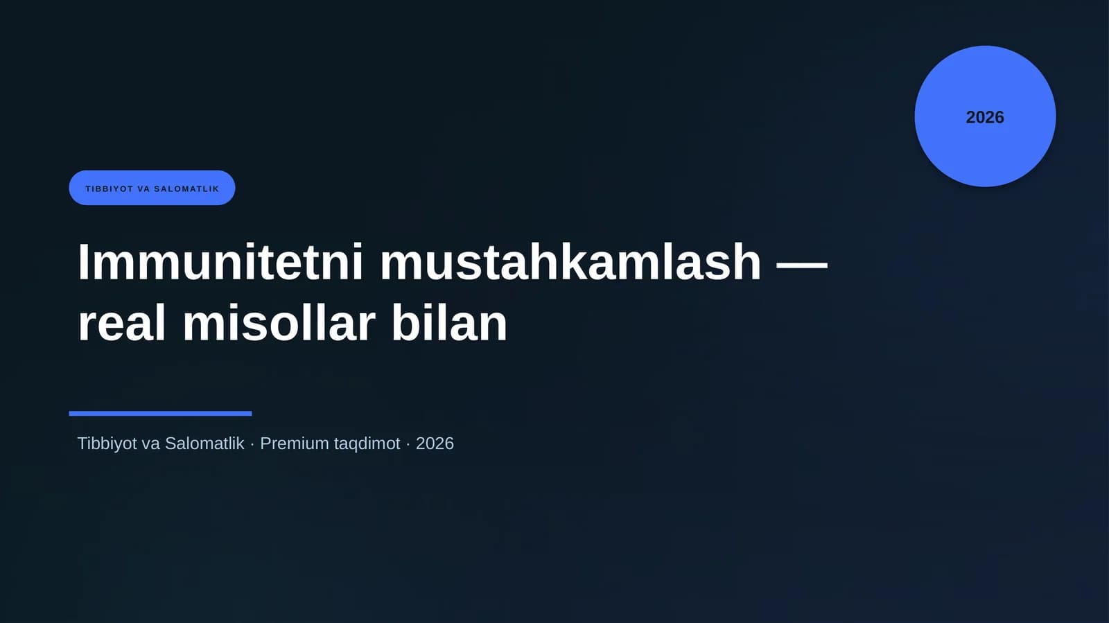 Immunitetni mustahkamlash — real misollar bilan