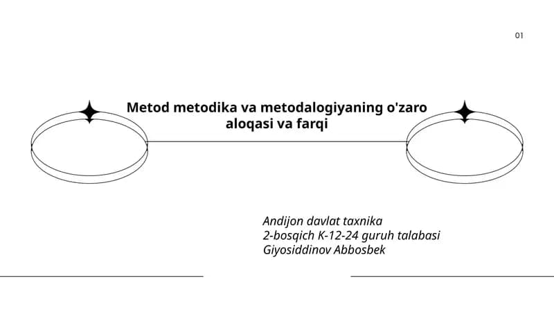 Metod metodika va metodalogiyaning o'zaro aloqasi va farqi
