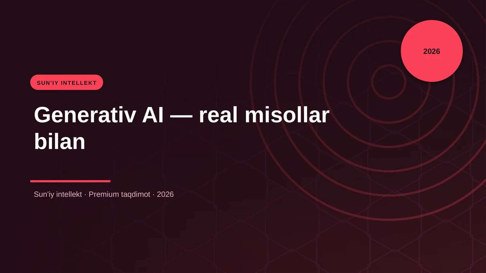 Generativ AI — real misollar bilan