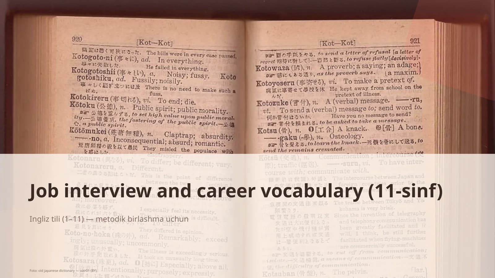 Job interview and career vocabulary (11-sinf)