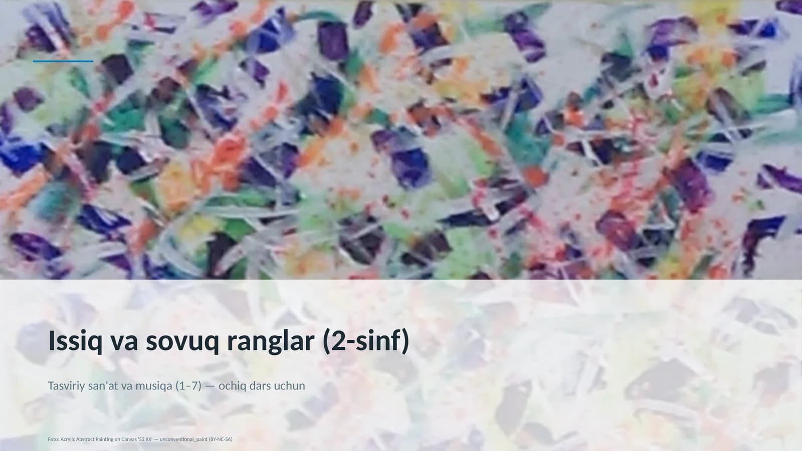 Tasviriy san'at va musiqa (1–7) — ochiq dars uchun