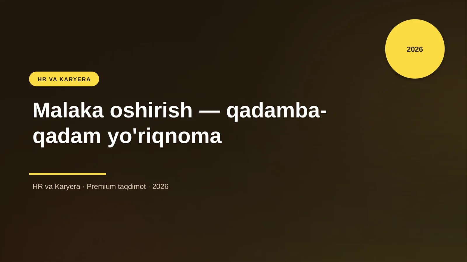 Malaka oshirish — qadamba-qadam yo'riqnoma