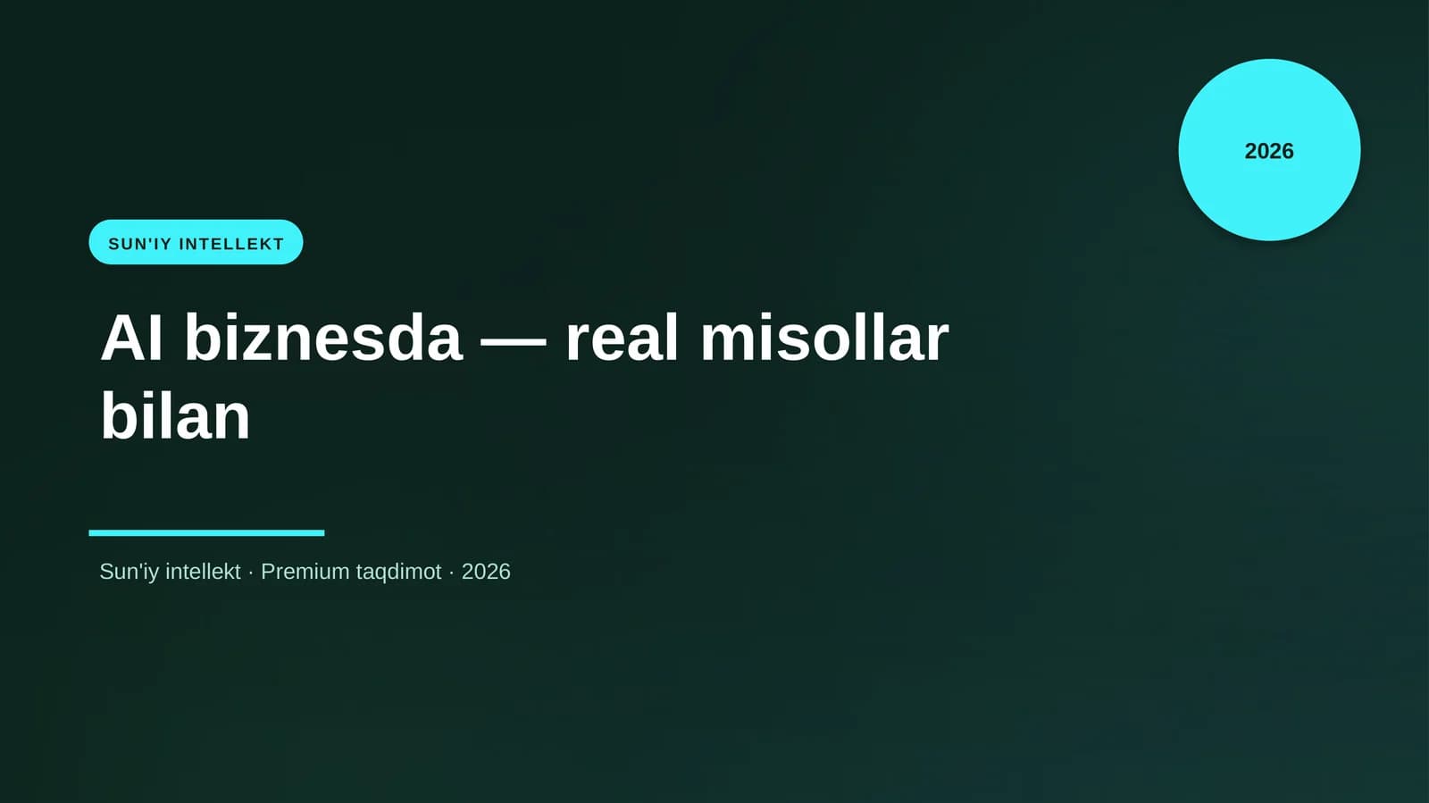AI biznesda — real misollar bilan
