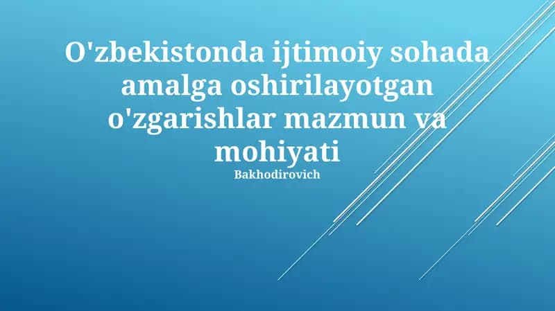O'zbekiston ta'lim islohotlari